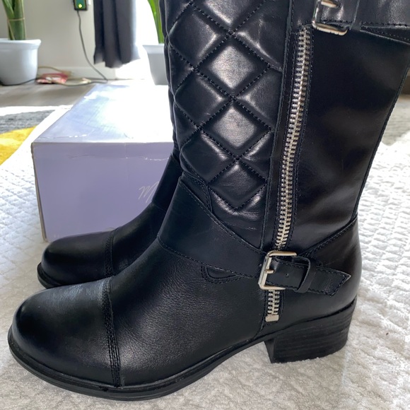 Marc Fisher Leather Combat boot, Black, size 9 - Picture 6 of 12